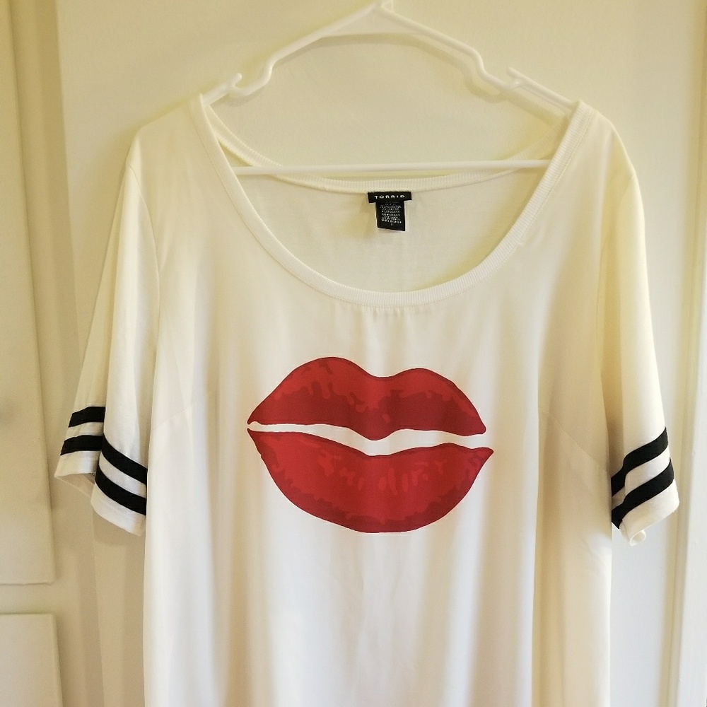 Torrid Plus Size Lips Football Tee